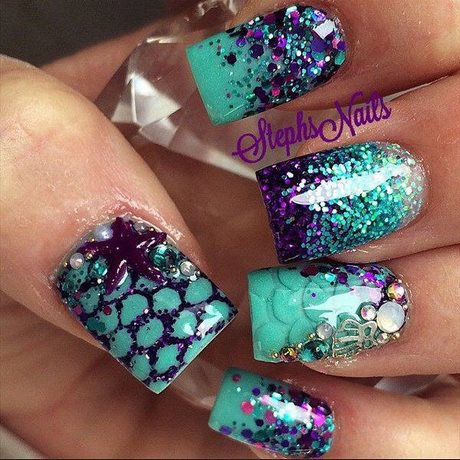 green-and-purple-nail-designs-99_15 Modele de unghii verde și violet