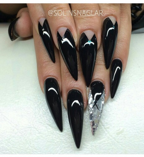 long-black-stiletto-nails-71_14 Unghii lungi negre stiletto