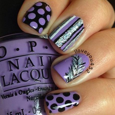 nail-art-purple-and-black-93_13 Nail art violet și negru