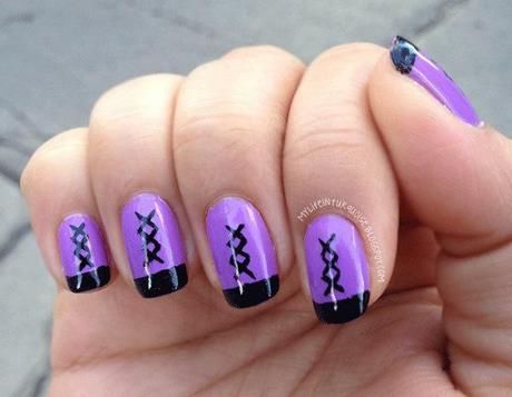 nail-art-purple-and-black-93_7 Nail art violet și negru