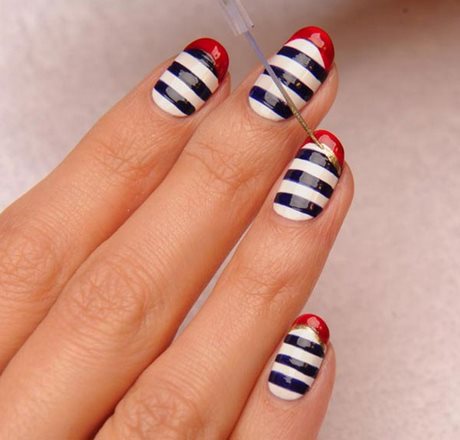 nail-art-red-white-blue-20_16 Nail art roșu alb albastru