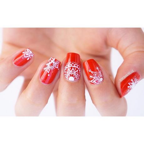 nail-designs-with-red-and-white-86_13 Modele de unghii cu roșu și alb