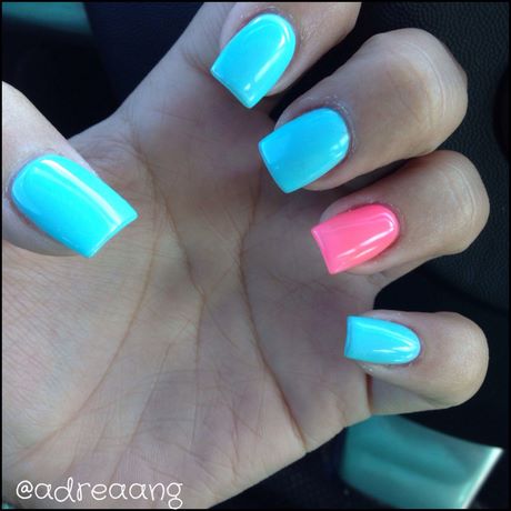 pink-and-blue-acrylic-nails-88 Unghii acrilice roz și albastru