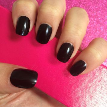 plain-black-acrylic-nails-34_3 Unghii acrilice negre simple