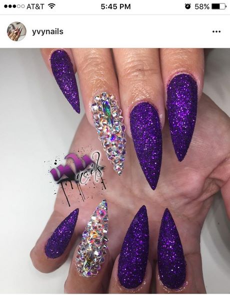purple-pointy-nails-70_16 Violet cuie ascuțite