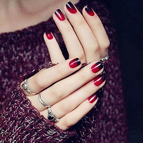 red-and-black-fake-nails-13_15 Unghii false roșii și negre