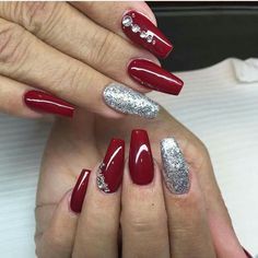 red-and-silver-acrylic-nails-08_4 Unghii acrilice roșii și argintii