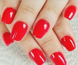 red-short-acrylic-nails-80_12 Unghii acrilice scurte roșii