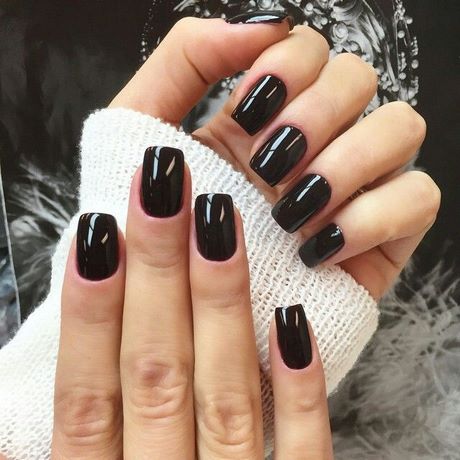 short-black-gel-nails-13_10 Unghii scurte cu gel negru