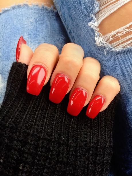short-red-acrylic-nails-76_4 Unghii scurte acrilice roșii