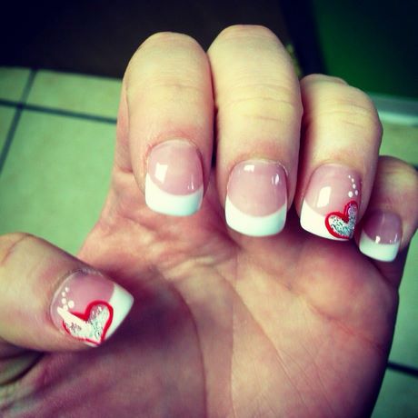 valentine-french-nails-88_5 Valentine unghiile franceze