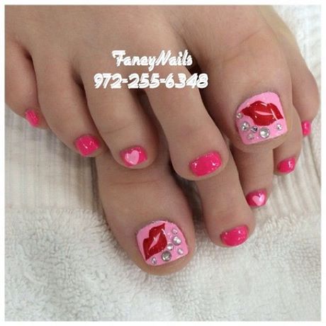 valentine-toe-nail-art-14_15 Valentine deget de la picior nail art