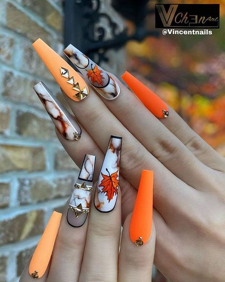 beautiful-fall-nail-designs-24_6 Modele frumoase de unghii de toamnă