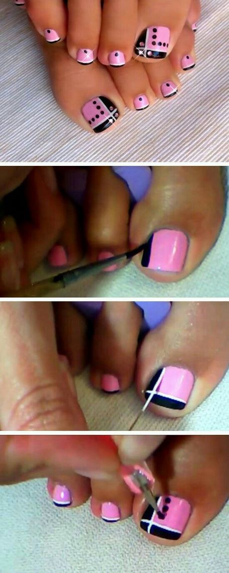 black-and-pink-toe-nail-designs-02_10 Modele de unghii negre și roz