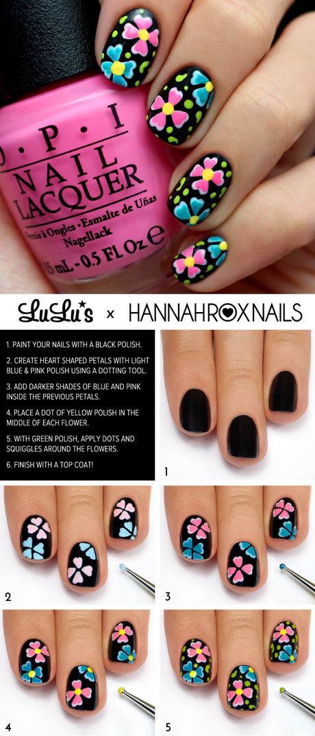 black-nails-with-pink-flowers-55_15 Cuie negre cu flori roz