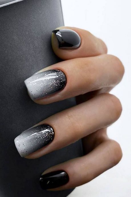 black-ombre-nail-designs-33_7 Modele de unghii negre ombre