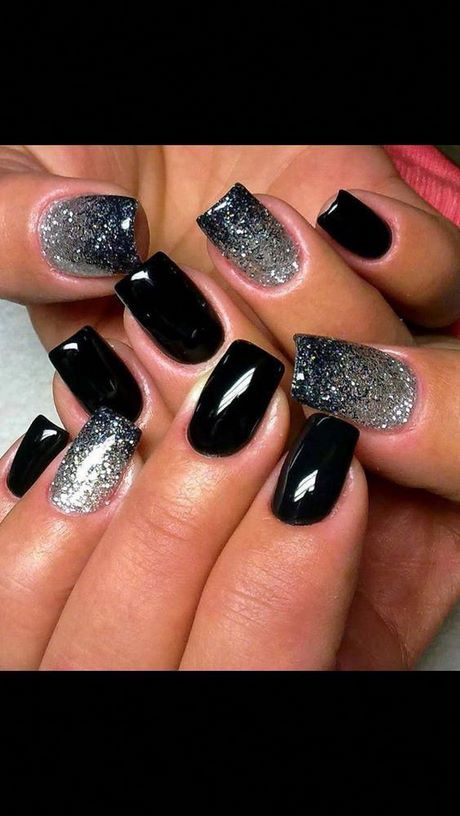 black-sparkly-nail-designs-97_5 Modele de unghii sclipitoare negre