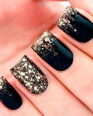 black-sparkly-nail-designs-97_6 Modele de unghii sclipitoare negre