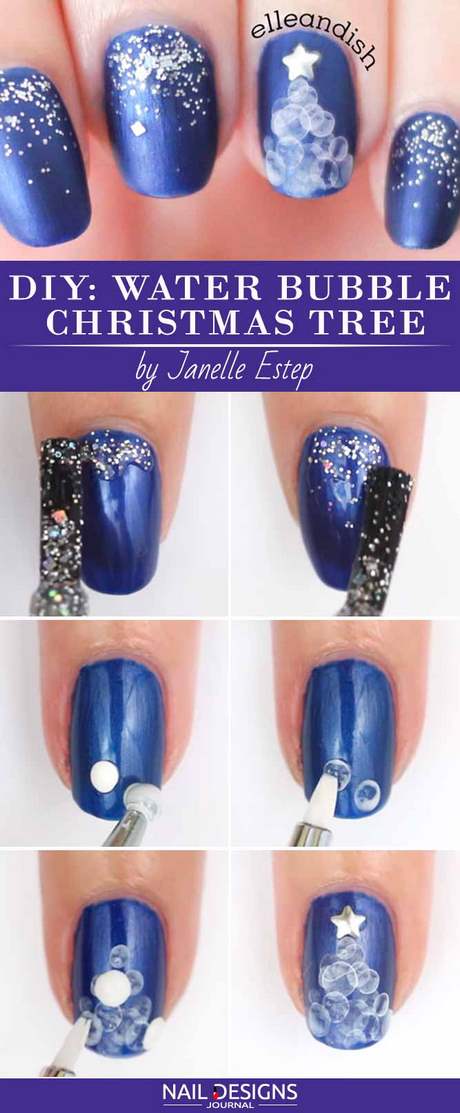 blue-and-white-christmas-nail-designs-94_11 Albastru și alb modele de unghii de Crăciun