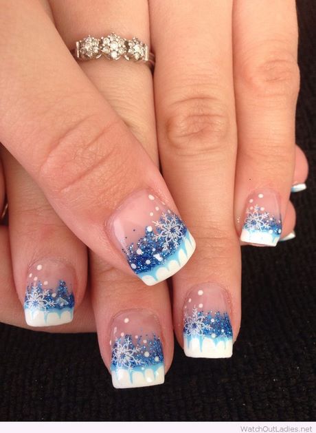 blue-and-white-christmas-nail-designs-94_13 Albastru și alb modele de unghii de Crăciun