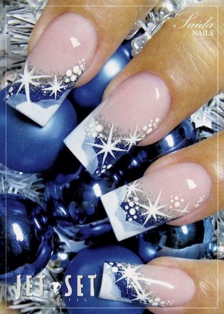 blue-and-white-christmas-nail-designs-94_2 Albastru și alb modele de unghii de Crăciun