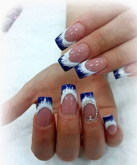 blue-tip-nail-designs-63_4 Modele de unghii cu vârf albastru
