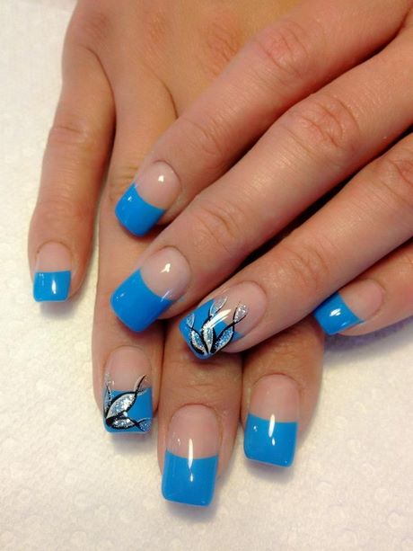 blue-tip-nail-designs-63_5 Modele de unghii cu vârf albastru
