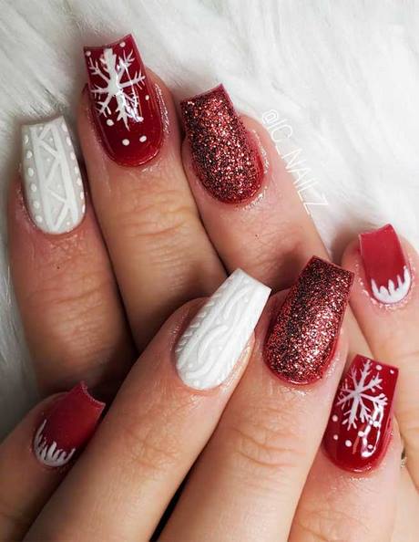 christmas-nails-red-white-39_9 Cuie de Crăciun roșu alb