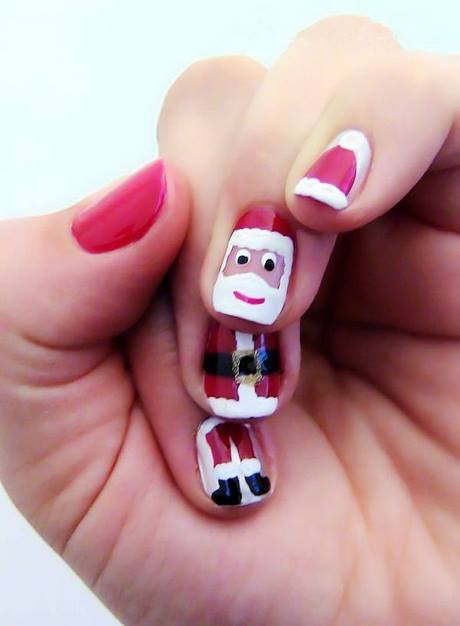 christmas-santa-nail-designs-17_11 Modele de unghii de Crăciun Moș Crăciun