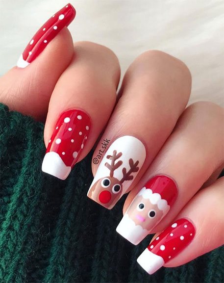 christmas-santa-nail-designs-17_4 Modele de unghii de Crăciun Moș Crăciun