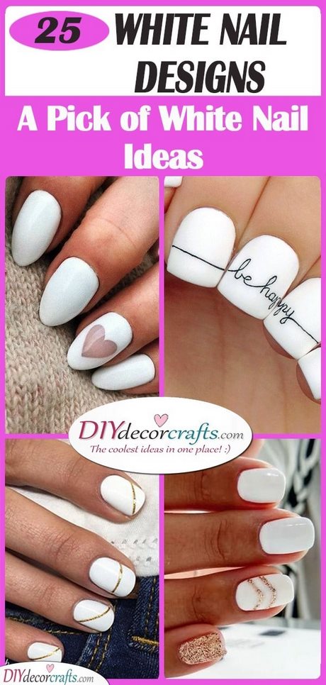 cute-nail-designs-with-white-polish-57_14 Modele drăguțe de unghii cu lac alb