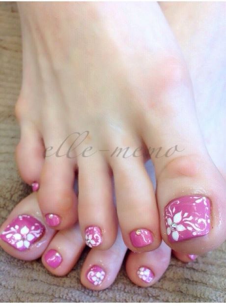 cute-pink-toe-nail-designs-79_10 Drăguț roz deget de la picior unghii modele