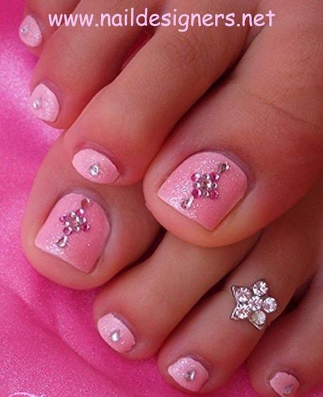 cute-pink-toe-nail-designs-79_15 Drăguț roz deget de la picior unghii modele