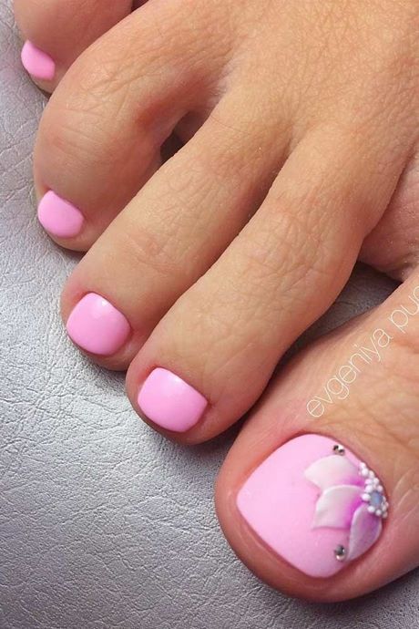 cute-pink-toe-nail-designs-79_19 Drăguț roz deget de la picior unghii modele