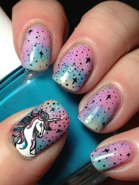 cute-unicorn-nail-designs-77_9 Modele drăguțe de unghii unicorn