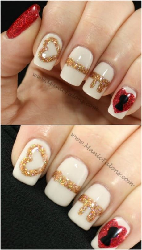 cute-valentines-day-nail-designs-86_19 Drăguț Ziua Îndrăgostiților modele de unghii