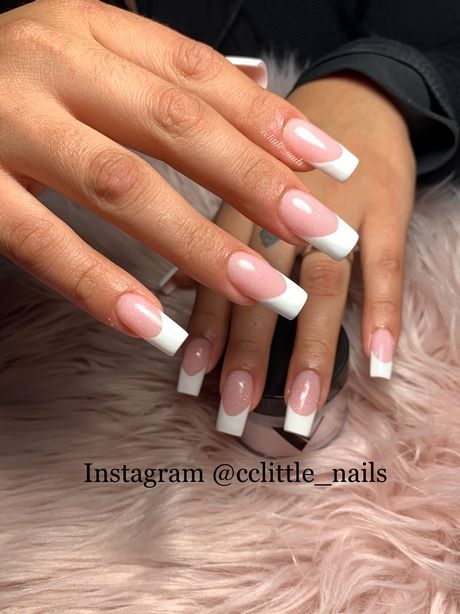 cute-white-french-tip-nail-designs-26_15 Drăguț alb franceză sfat unghii modele