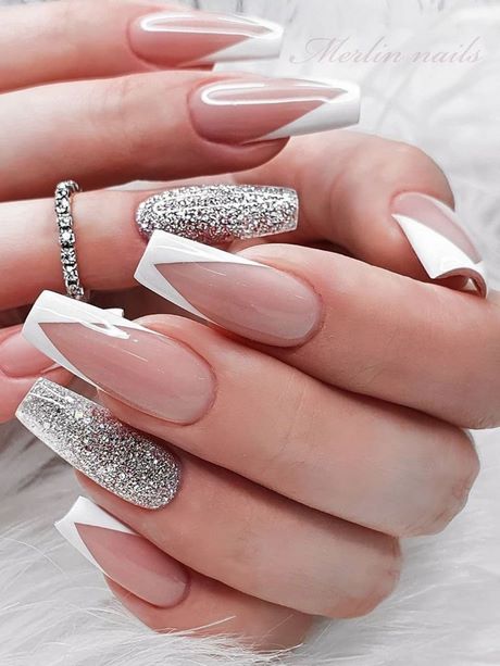 cute-white-french-tip-nail-designs-26_16 Drăguț alb franceză sfat unghii modele