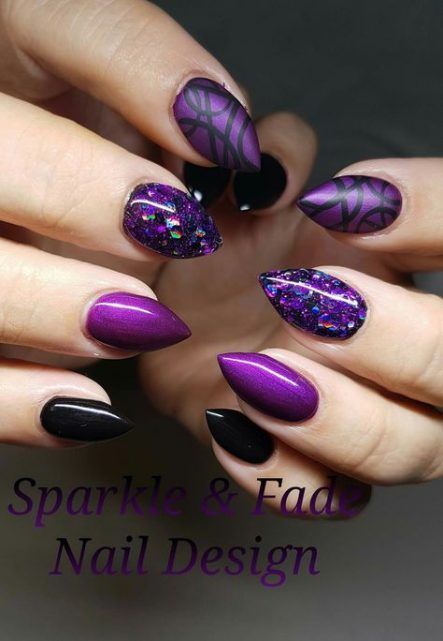 dark-purple-nail-art-designs-51_12 Modele de unghii violet închis