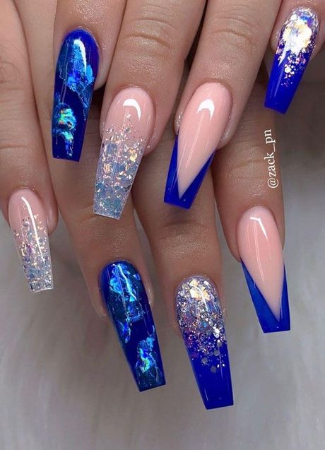 designs-on-blue-nails-61 Modele pe unghii albastre