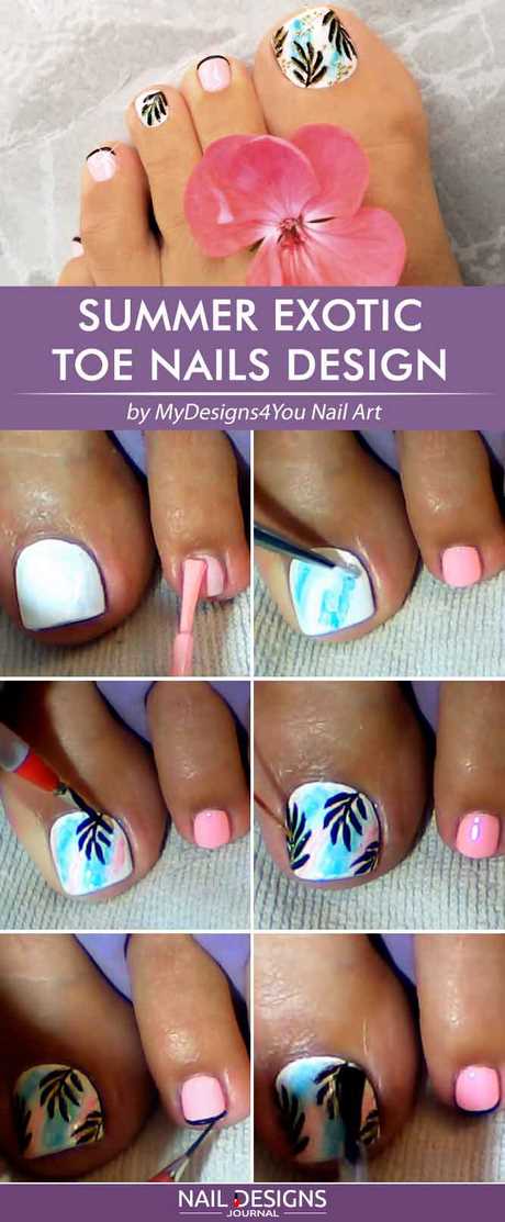 easy-toe-nail-art-designs-27_17 Design ușor de unghii pentru unghii
