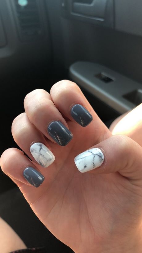 grey-and-white-marble-nails-24_16 Cuie de marmură gri și albă