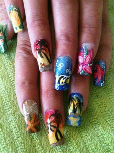 Modele Jamaican nail art