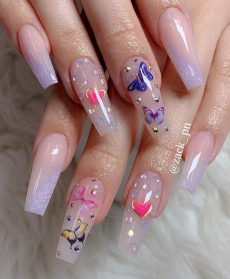 Lilac nail art designs