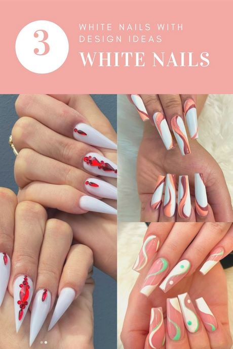 nail-art-designs-on-white-nail-polish-56_5 Nail art modele pe lac de unghii alb