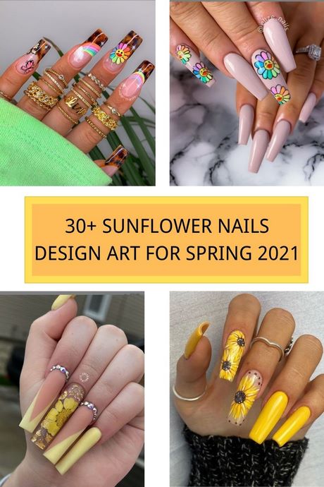 nail-designs-with-sunflowers-78_7 Modele de unghii cu floarea-soarelui