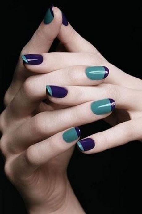 nail-polish-ideas-with-two-colors-05_10 Idei de lacuri de unghii cu două culori