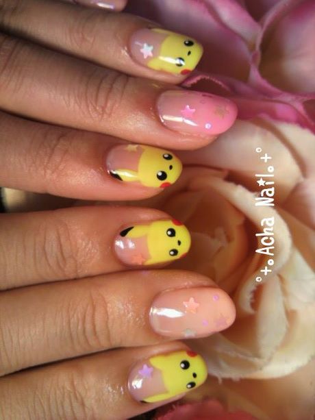 Pikachu nail art design