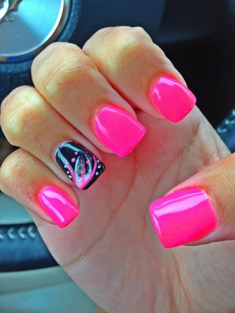 pink-short-nail-designs-00_17 Modele de unghii scurte roz