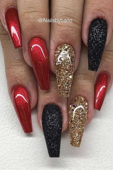 red-and-black-christmas-nail-designs-07_15 Modele de unghii de Crăciun roșu și negru